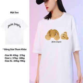 [ ẢNH THẬT + ĐỦ SIZE ] ÁO THUN, ÁO PHÔNG TAY LỠ UNISEX FORM RỘNG OVERSIZE GẤU PALM ANGELS FREESHIP M94
