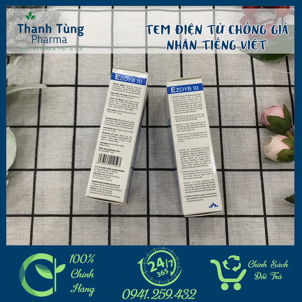 EZOYB 10 ✅[CHÍNH HÃNG] GEL HỖ TRỢ LÀM GIẢM VÀ NGĂN NGỪA MỤN VIÊM MỤN BỌC MỤN TRỨNG CÁ | BigBuy360 - bigbuy360.vn