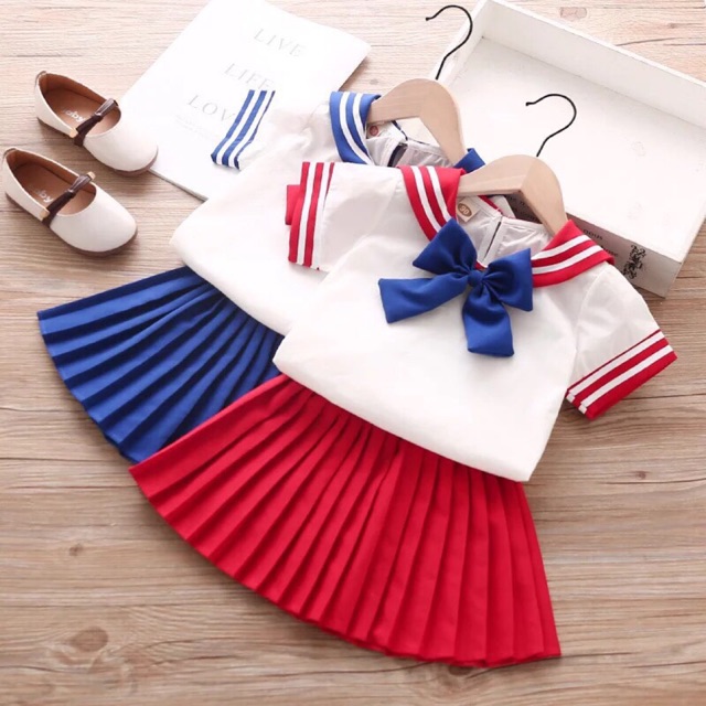 Set đầm thủy thủ cho bé