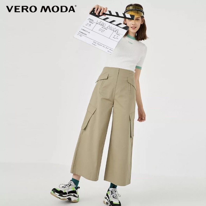Quần dài ống rộng lưng cao túi hộp - Vero Moda phong cách cá tính trẻ trung