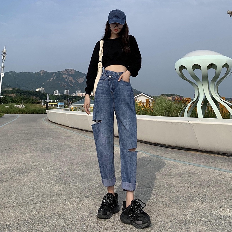 Quần jeans baggy cạp chéo siêu chất