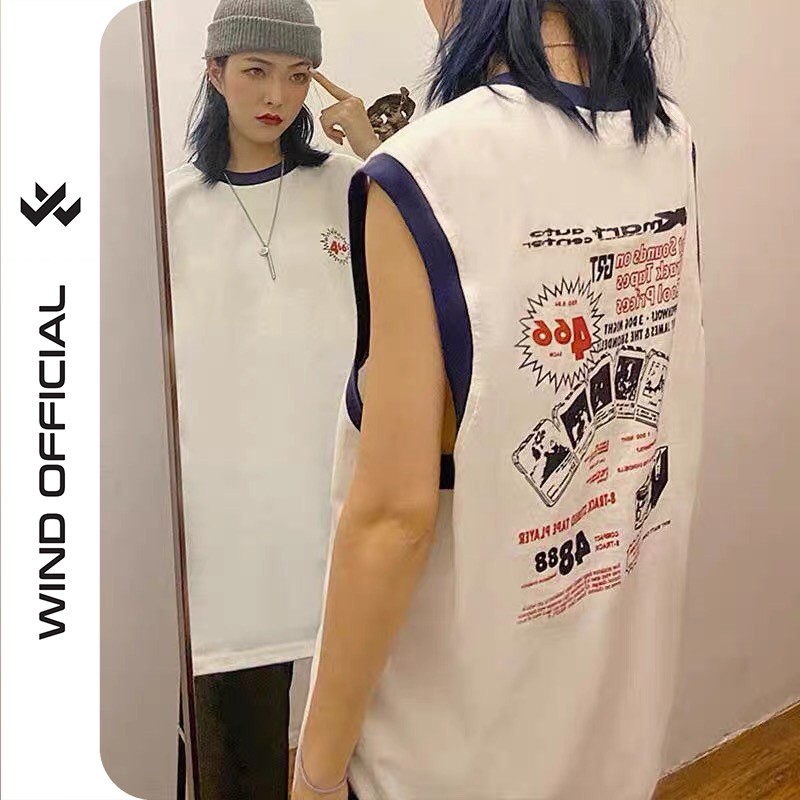 Áo thun ba lỗ WIND unisex form rộng sát nách cotton 466 thời trang nam nữ oversize | BigBuy360 - bigbuy360.vn