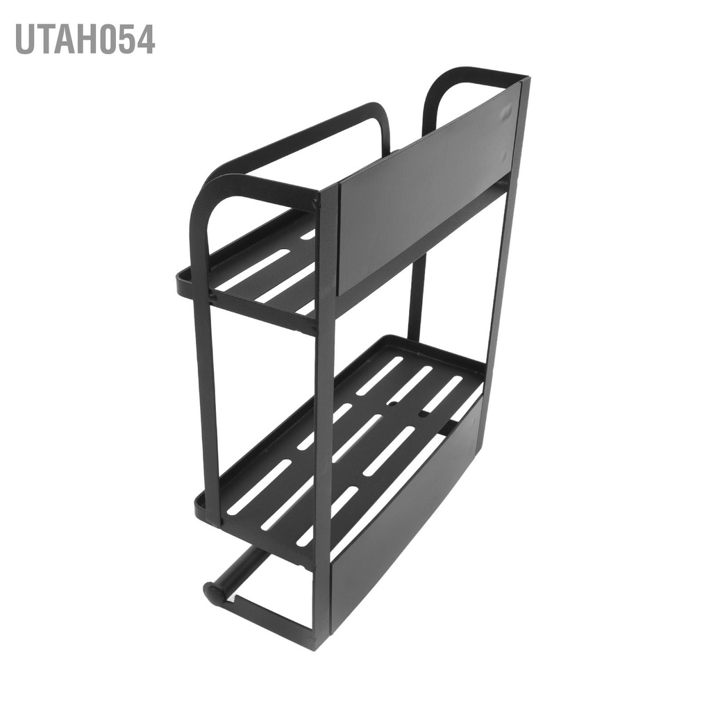 [Hàng Sẵn] Kệ tủ lạnh, Giá kệ treo tủ lạnh đa năng cao cấp , kệ hít tủ lạnh nam châm chắc chắn bằng thép không gỉ màu đen【Utah054】