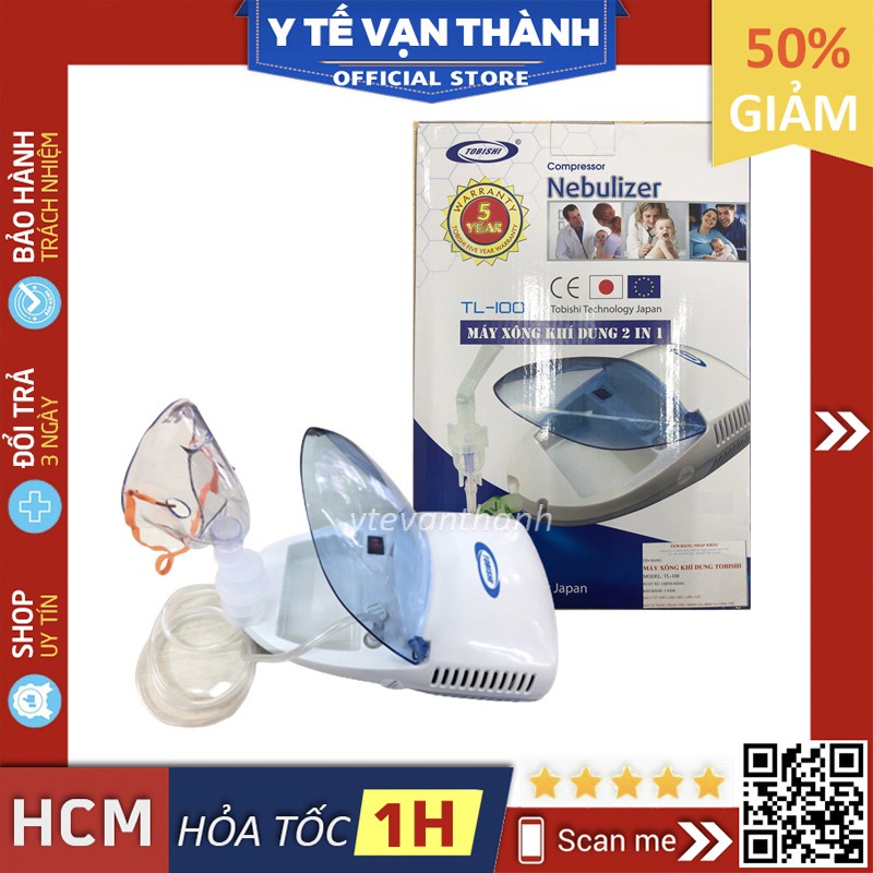 ✅ [1 CHỨC NĂNG XÔNG] Máy Xông Khí Dung Mũi Họng: Tobishi TL100 TL-100 Xông Mũi Họng Cao Cấp (Nhật) -VT0361