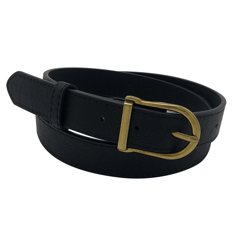 Dây thắt lưng nữ nam Unisex mặt đồng cong TL026 Meo shop cá tính - Dây nịt bản to nam nữ thời trang hàn quốc