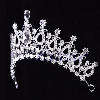 Vương miện cài tóc kiểu dáng đính đá hình giọt nước đẹp mắt