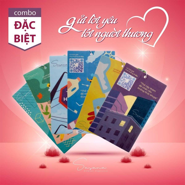 Thẻ thơm Scented Card Sasana treo tủ quân áo , treo ô tô , treo nhà vệ sinh khử mùi ẩm mốc,..