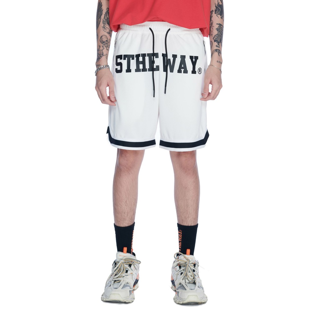 [Mã FAMALLT5 giảm 15% đơn 150K] 5THEWAY® BASKETBALL MESH SHORT™ in WHITE aka Quần short Trắng