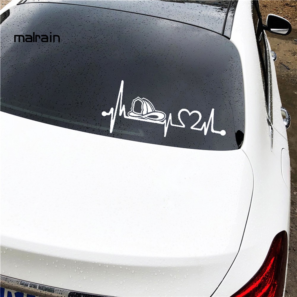Sticker Dán Trang Trí Xe Hơi Hình Nhịp Tim Lính Cứu Hỏa