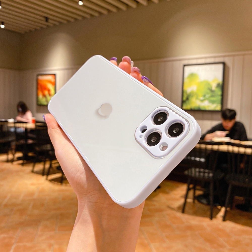 Vỏ điện thoại bằng kính lỏng cho iPhone 13 12 11 Pro Max XS Max XR X 8 7 Plus Bảo vệ máy ảnh