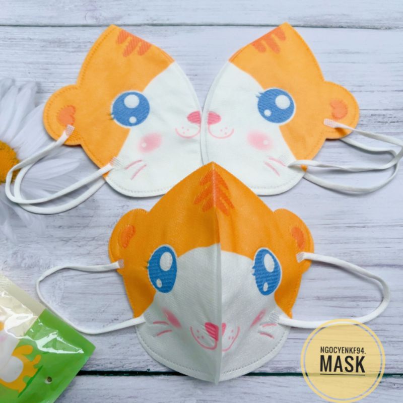 Combo 10/50 Chiếc Khẩu Trang 3D In Hình Dễ Thương Dành Cho Bé Yêu 4 - 8 Tuổi