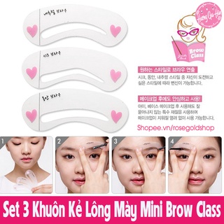 Set 3 khuôn kẻ lông mày mini brow class