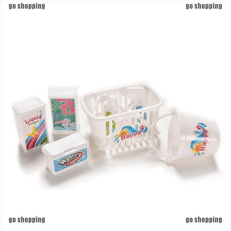 {go shopping}7 Pcs/Set Fashion Kitchen Cleaning Supplies Doll Accessories Kid Play House Toy