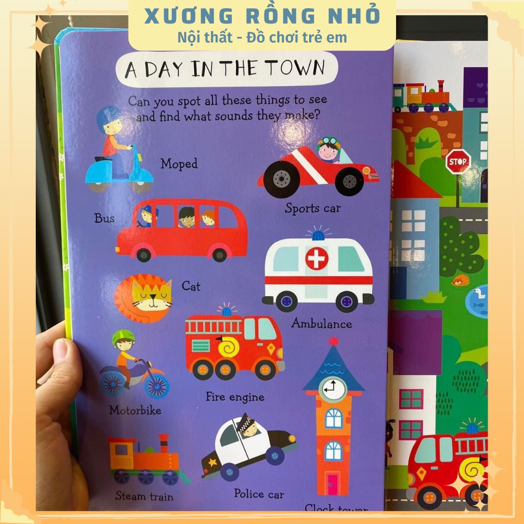 Sách âm thanh cho bé 50 nút - My First Look and Find Sound phát ra âm thanh cho bé 1 2 3 4 5 tuổi