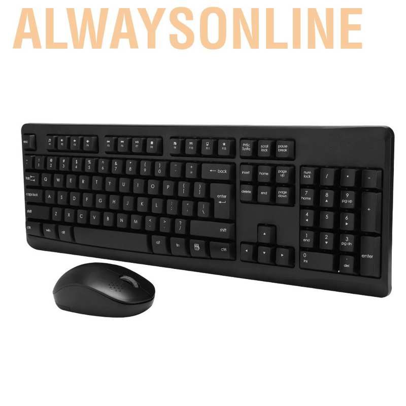 Alwaysonline Ik7600 2.4G Silent Bluetooth Wireless Keyboard Mouse Set 104 Keys for Win7/8/10