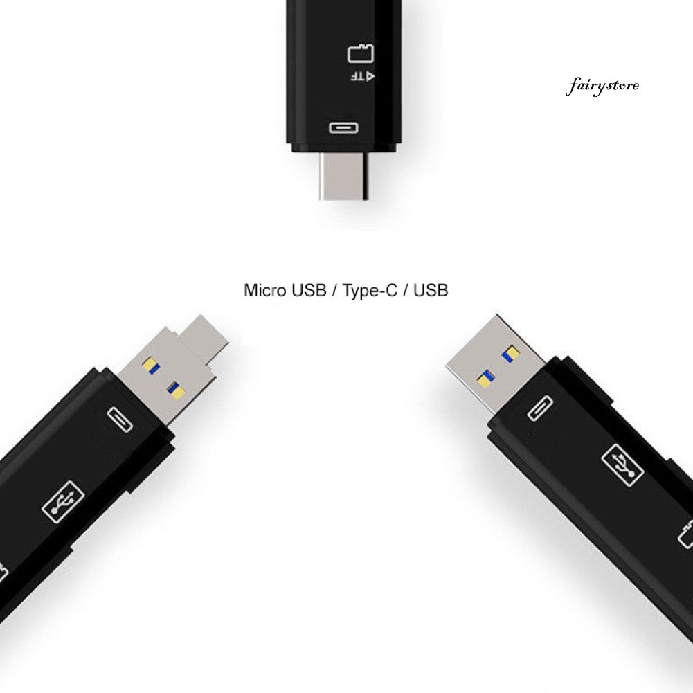 Đầu Đọc Thẻ Nhớ Đa Năng Fs + Micro Usb 2.0 Type-c Tf