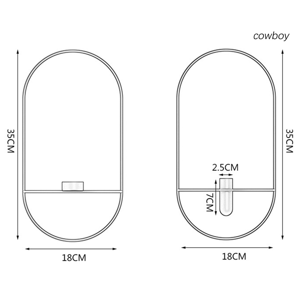 Chân Nến Bằng Sắt Chống Gỉ Hình Oval Trang Trí Nhà Cửa