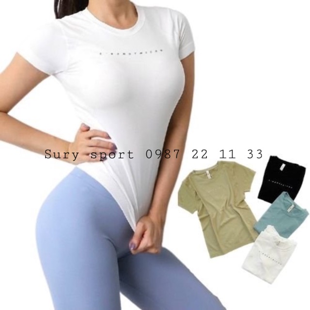 Áo Thun Tập Yoga Dệt Kim Cao Cấp Ôm Body Thoáng Mát Thể Thao Nữ - Đồ Tập SurySport