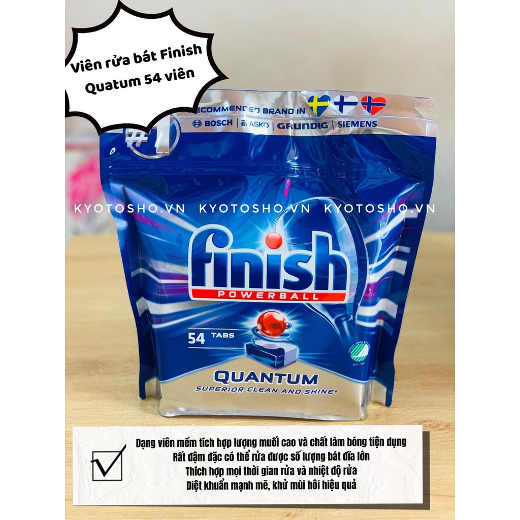 Viên rửa chén bát Finish Quantum Max &amp; Quantum ĐỨC