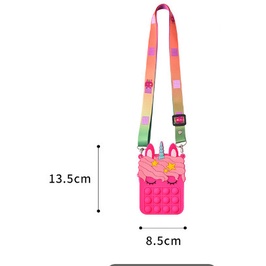Túi đeo chéo cho bé gái siêu xinh, túi pop it silicon mini kèm dây đeo