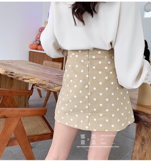 Chân váy chấm bi ulzzang dáng A ( có ảnh thật )
