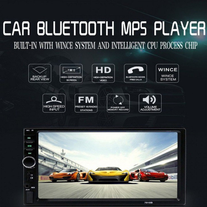 Màn Hình Cảm ứng Ô tô Bluetooth Car 7inch MP5 Trên xe Hơi 7018b Tặng Kèm Camera Lùi chống nước Cao cấp