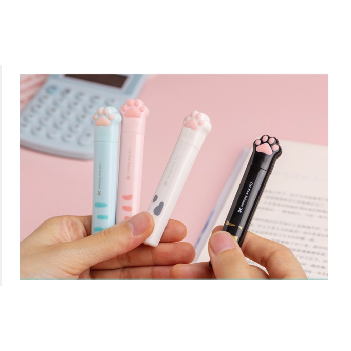 Kéo cắt giấy cầm tay, kéo bấm hình chân mèo dễ thương