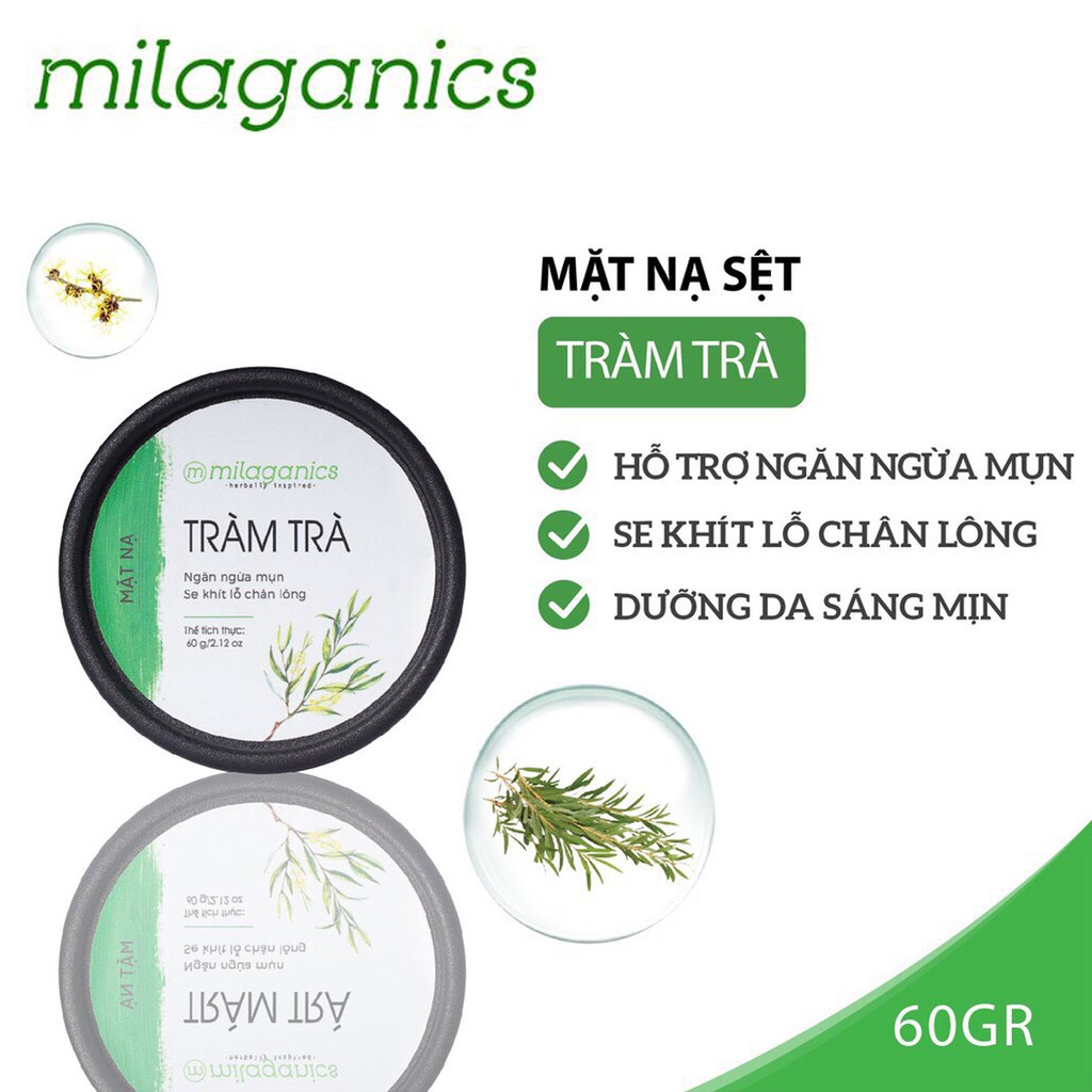 MẶT NẠ TRÀM TRÀ MILAGANICS 60 GRAM