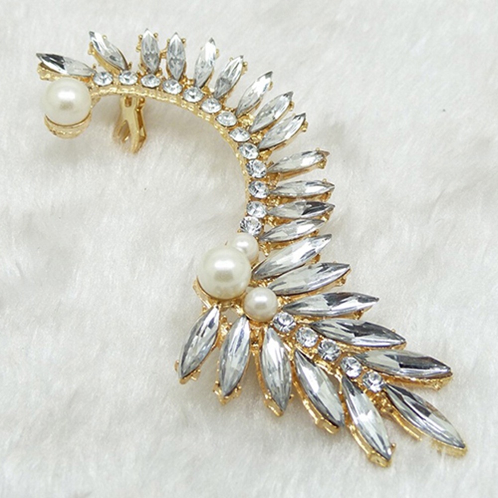 Khuyên tai đính đá và ngọc trai giả thời trang thanh lịch dành cho nữ