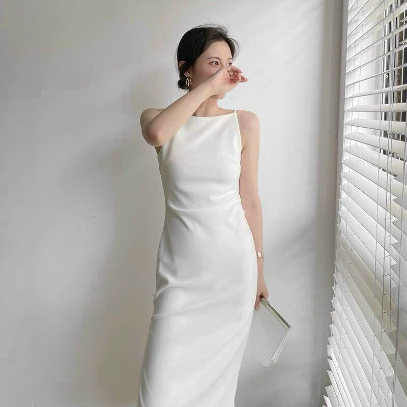 ĐẦM DỰ TIỆC MIDI 2 DÂY HỞ LƯNG QUYẾN RŨ