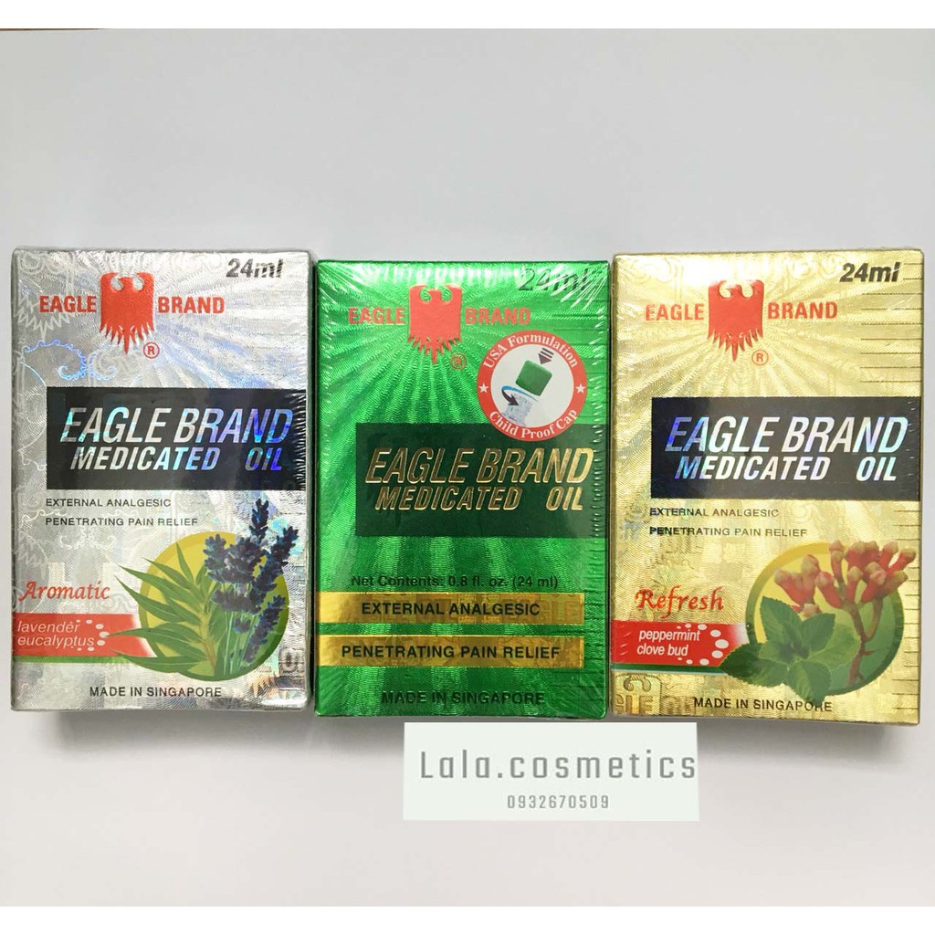 [ Hàng Mỹ ] Dầu Gió Con Ó Xanh, Trắng, Vàng Chính Hãng Eagle Brand 24 Ml