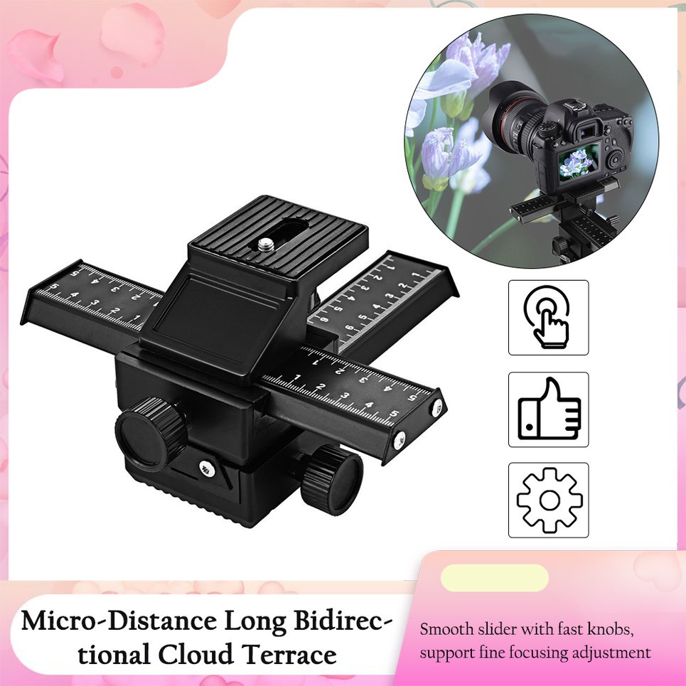 Pro 4 Way Macro-Focusing Rail Slider Close-up Shooting Photography Tripod Head