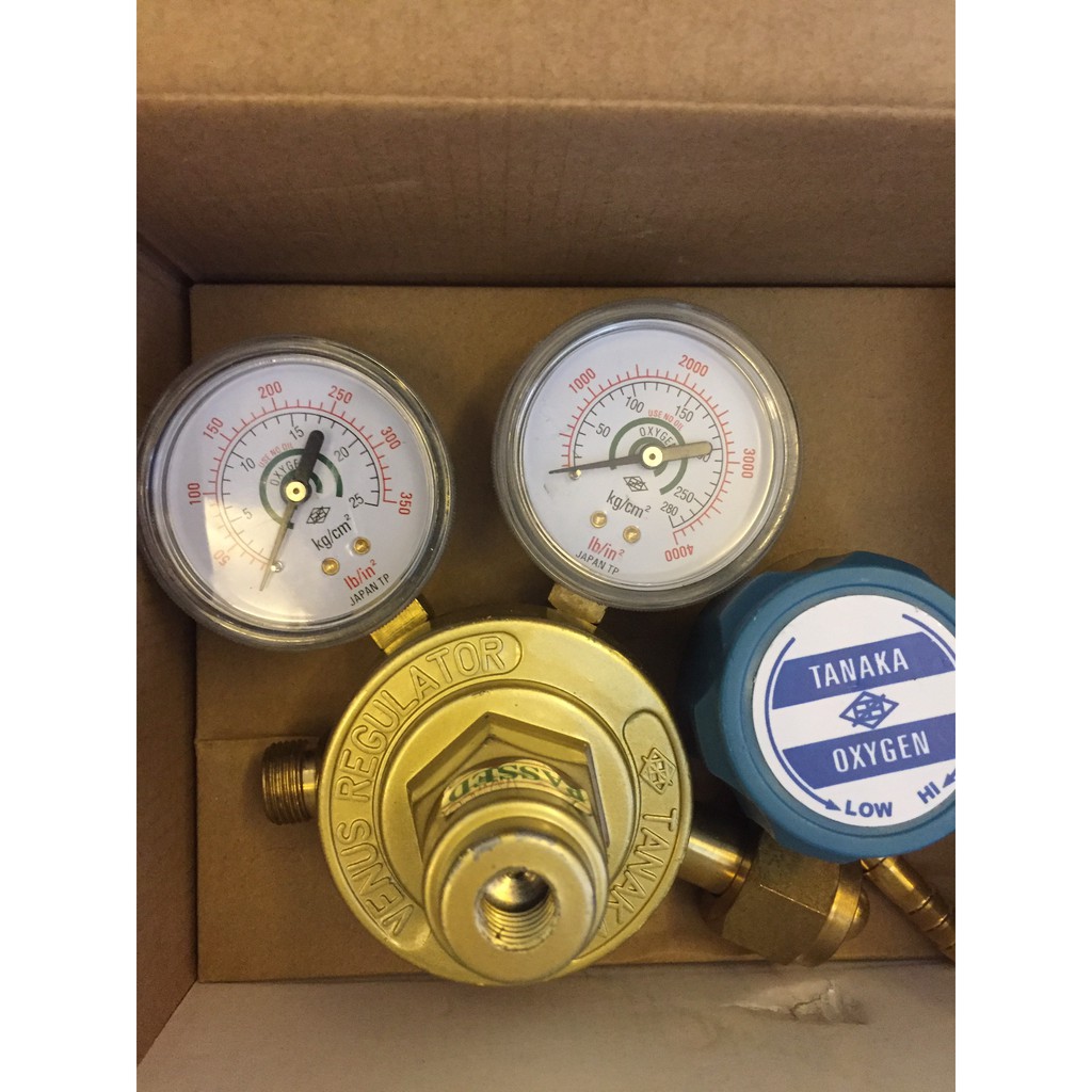 Đồng hồ oxy Tanaka- Đồng hồ điều áp khí oxy - gas Tanaka dùng trong hàn cắt gió đá