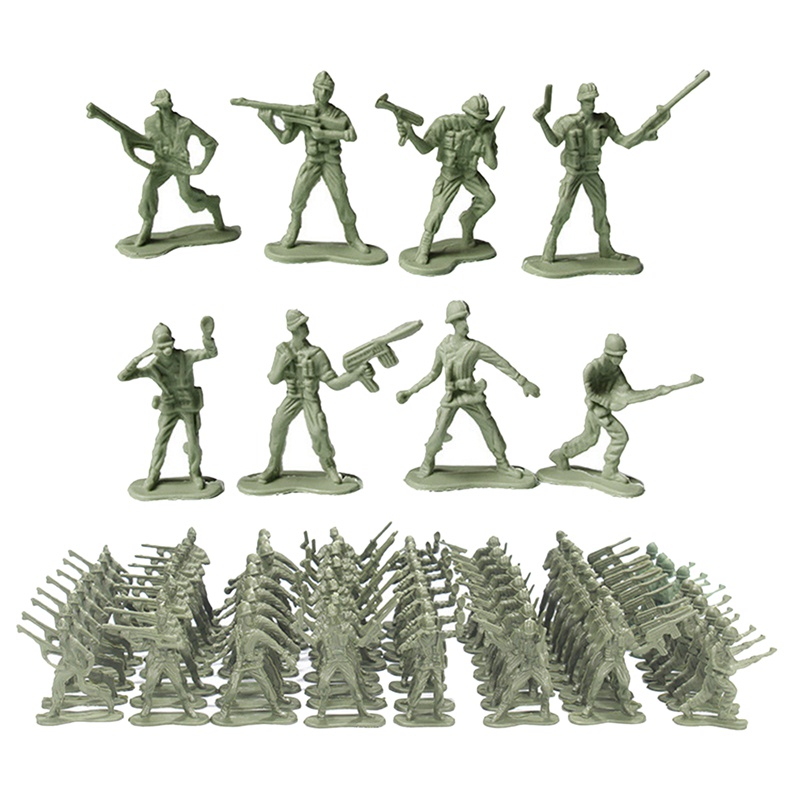 Set 100 Mô Hình Lính Quân Đội Mini 4.5Cm Bằng Nhựa Cho Bé Trai
