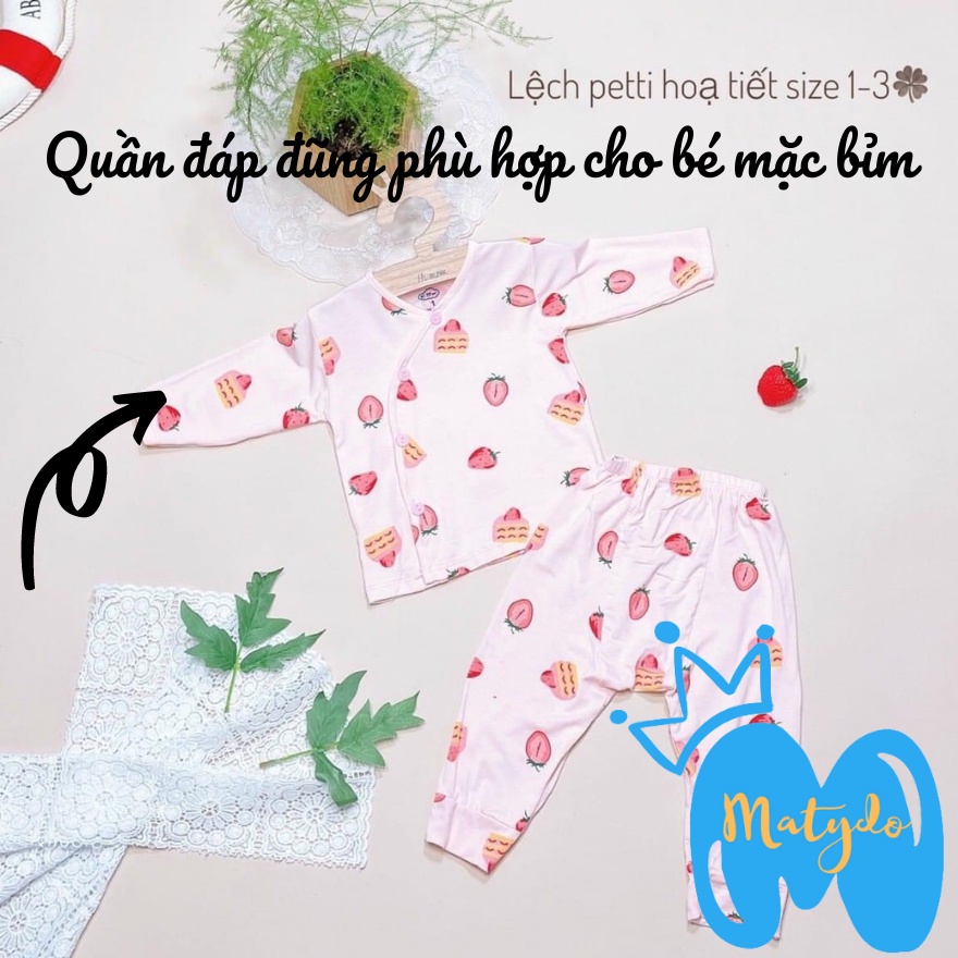 Quần áo sơ sinh bé trai bé gái mùa hè thu giá rẻ đồ sơ sinh cho bé Leekid màu họa tiết chéo pha cúc xà cừ SS33