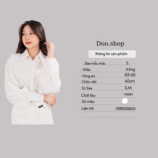Sơ mi croptop trắng dài tay
