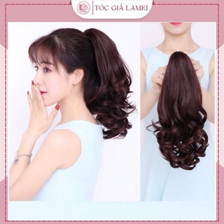 Tóc giả ngoặm đuôi ngựa xoăn 30cm sợi tơ cao cấp