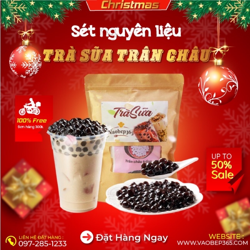 Set nguyên liệu trà sữa 10 hương vị tự chọn (25-30 ly)