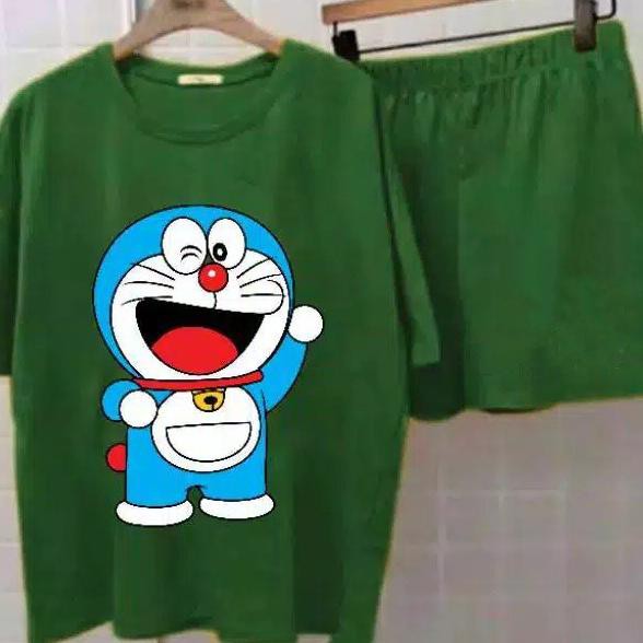 Set Đồ Bộ Dài Tay In Hình Doraemon Dễ Thương Cho Nữ