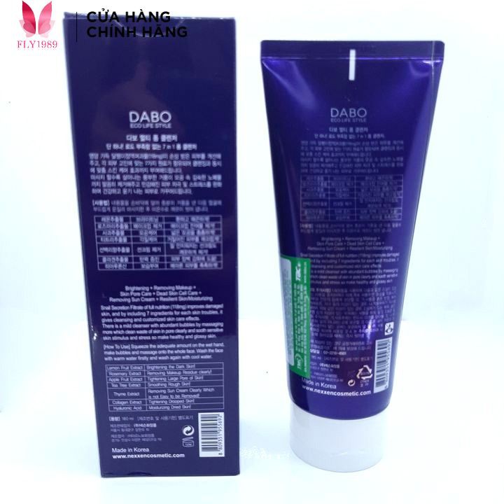 Sữa rửa mặt trắng da kiểm soát dầu Hàn Quốc Dabo Multi Foam Cleanser 180ml