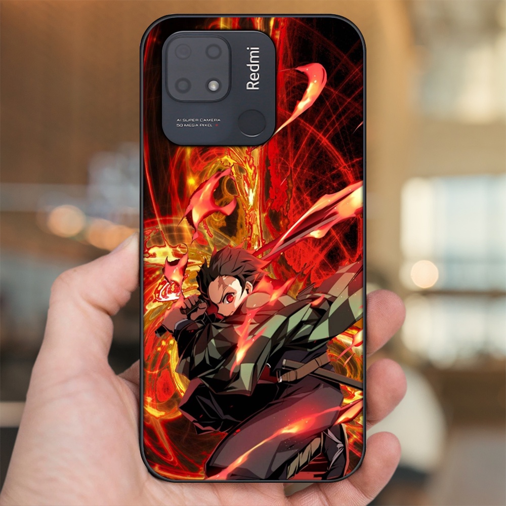 Ốp lưng Xiaomi Redmi 10C viền đen in hình Tanjiro Kimetsu No Yaiba