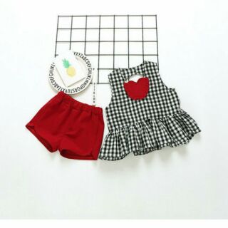 Set bộ bé gái trái tim