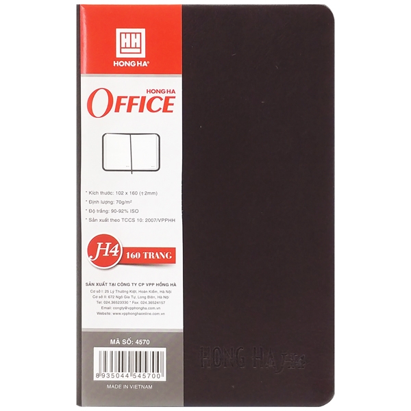 Sổ Hồng Hà Office H4 4570 - 160 Trang - Màu Nâu