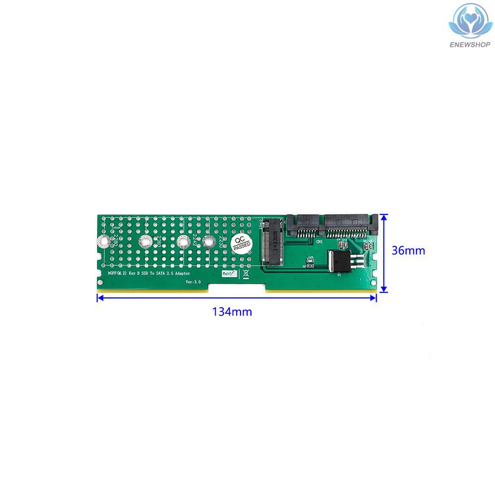 【enew】M.2 NGFF B-Key SSD to SATA Adapter DDR Memory Slot Expansion Board Raiser Riser Card Support 2230 2242 2260 2280 M2 SSD