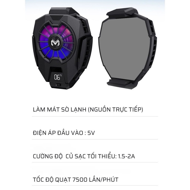 Quạt Tản Nhiệt Cao Cấp Có Sò Lạnh Dành Cho Điện Thoại , FL01,DL05,DL06 Làm Lạnh Nhanh Chóng 10 đến 15 Độ