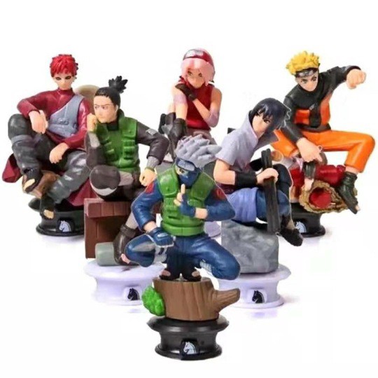 6 Mô hình nhân vật Naruto 9cm Gaara Kakashi Sakura Uzumaki Hatake