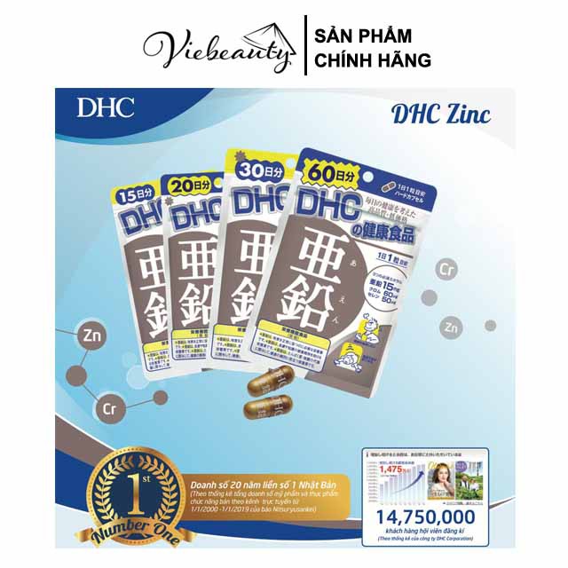 Kẽm DHC Viên Uống Giảm Mụn Và Bổ Não DHC ZinC 15 và 30 ngày - Viebeauty | BigBuy360 - bigbuy360.vn