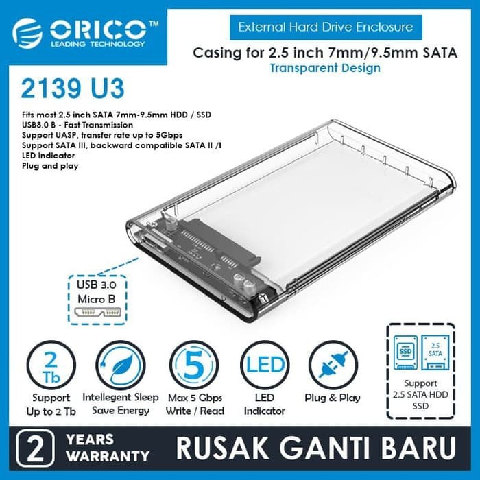 Ổ Cứng Ngoài 2.5 "Hdd & Ssd Orico 2139u3