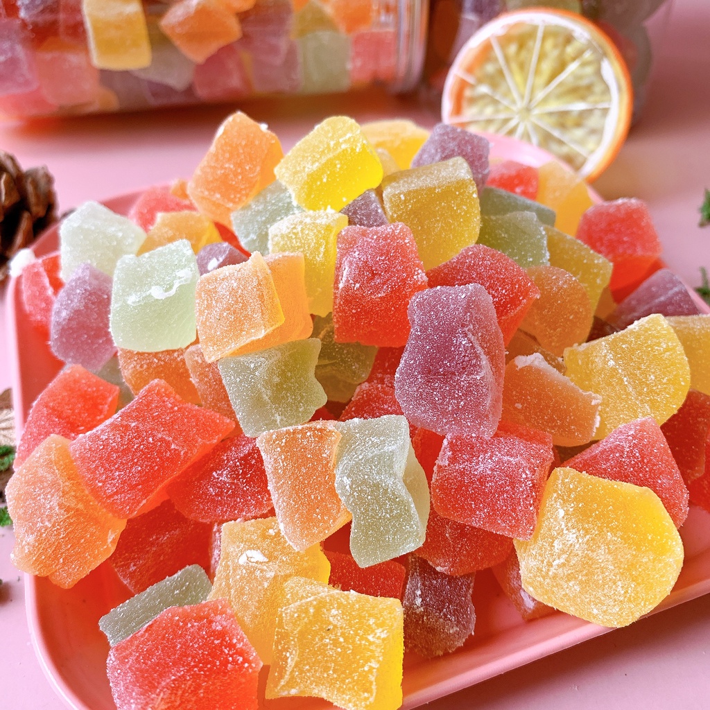 Kẹo dẻo trái cây 500g hũ pet tiện lợi, ăn vặt LASTFOOD Hà Nội với đặc sản các miền ngon giá rẻ