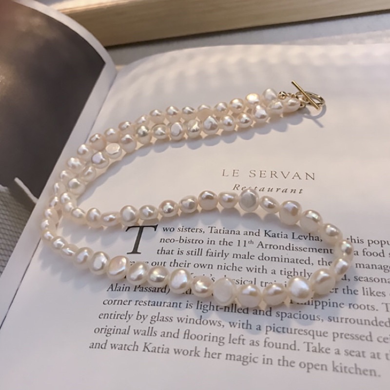 Vòng cổ hạt dẹt 8ly khóa OT mạ vàng